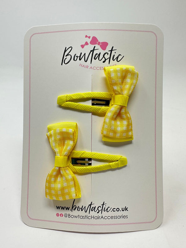 1.75 Inch Snap Clips - Yellow Gingham - 2 Pack