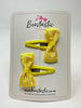 1.75 Inch Snap Clips - Yellow Gingham - 2 Pack