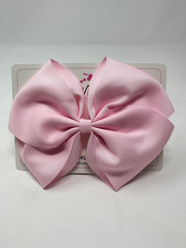 6 Inch Flat Bow - Pearl Pink