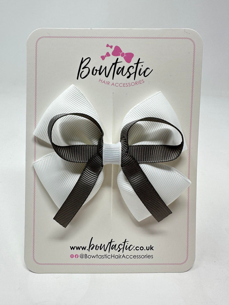 3.5 Inch Flat Bow - Metal Grey & White