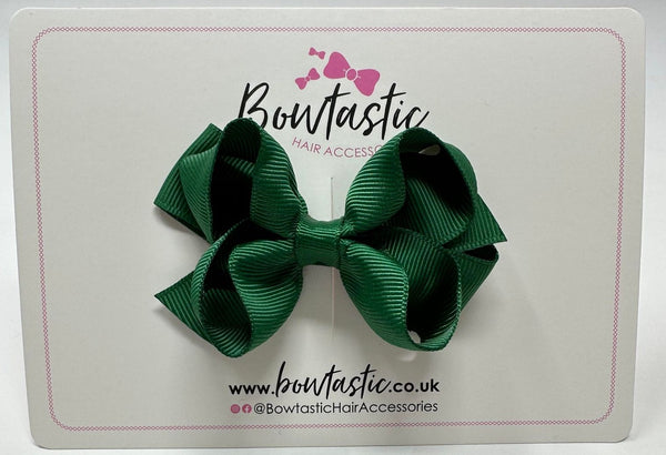 3.25 Inch Double Bow - Forest Green