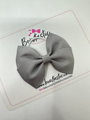 3 Inch Twist Bow Thin Elastic - Silver