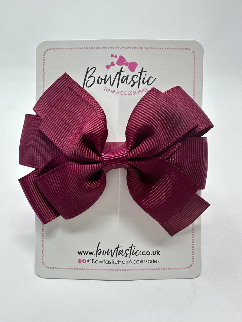 3.25 Inch Flat Double Bow - Wine