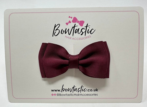3 Inch Flat Double Bow - Burgundy