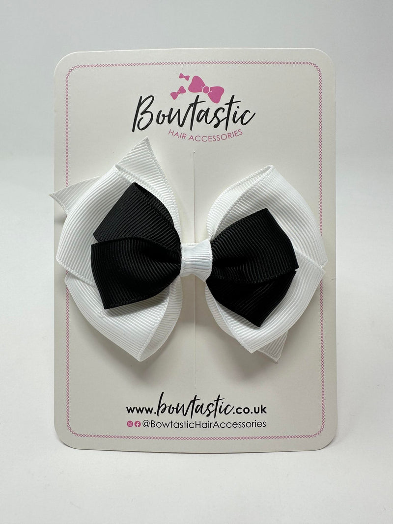 3.75 Inch Layered Bow - Black & White