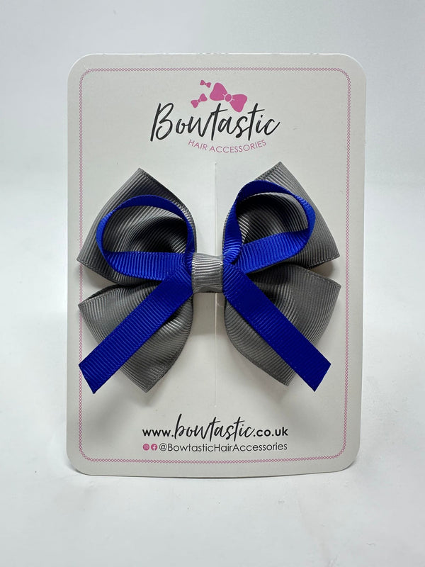 3.5 Inch Flat Bow - Cobalt & Metal Grey