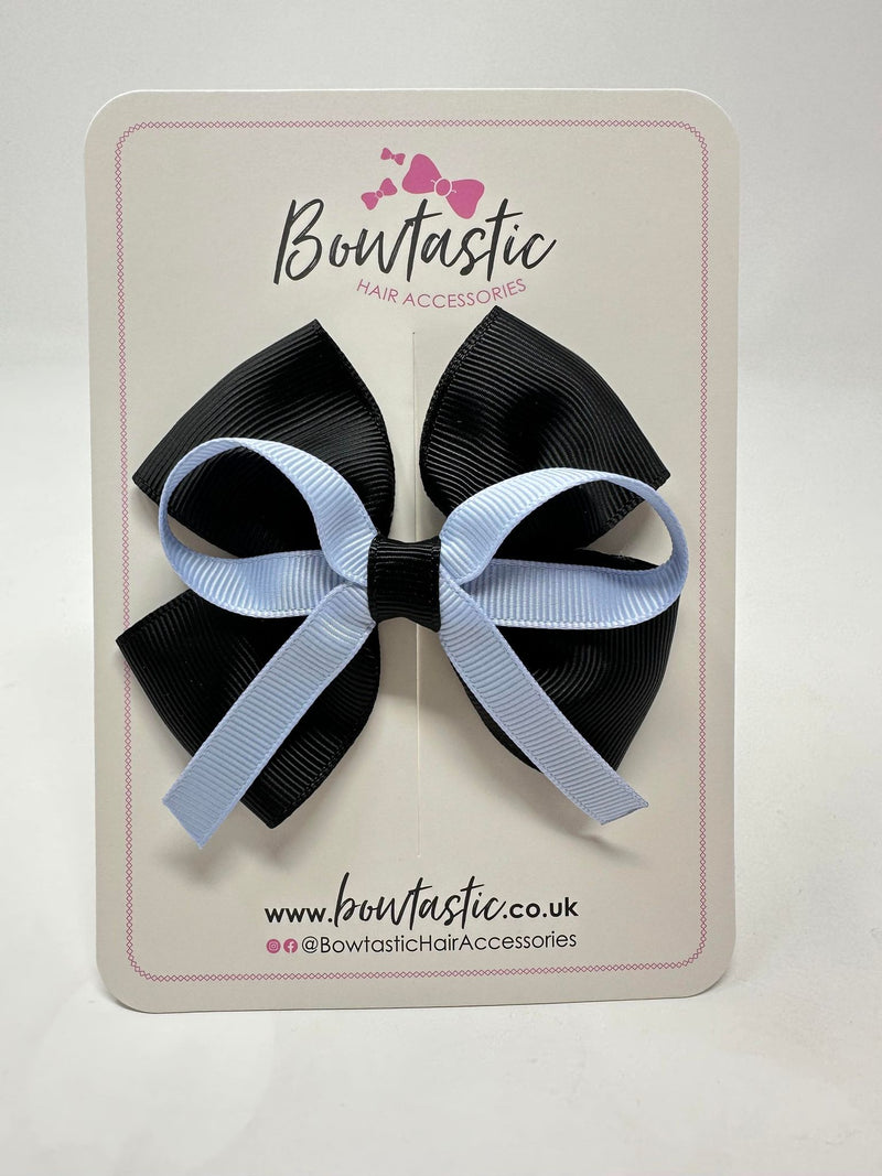 3.5 Inch Flat Bow - Black & Bluebell