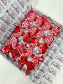 School Gingham Bundle - 3 Inch Bows - Red Gingham