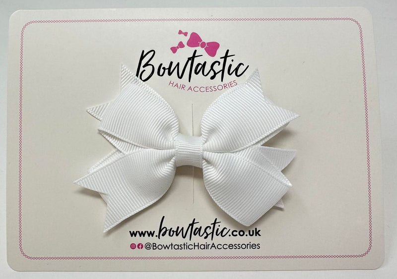 3 Inch Flat 2 Layer Bow - White