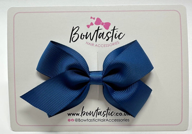 3.5 Inch Flat Bow Style 2 Thin Elastic - Light Navy