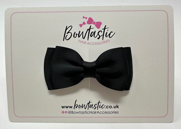 3 Inch Flat Double Bow - Black