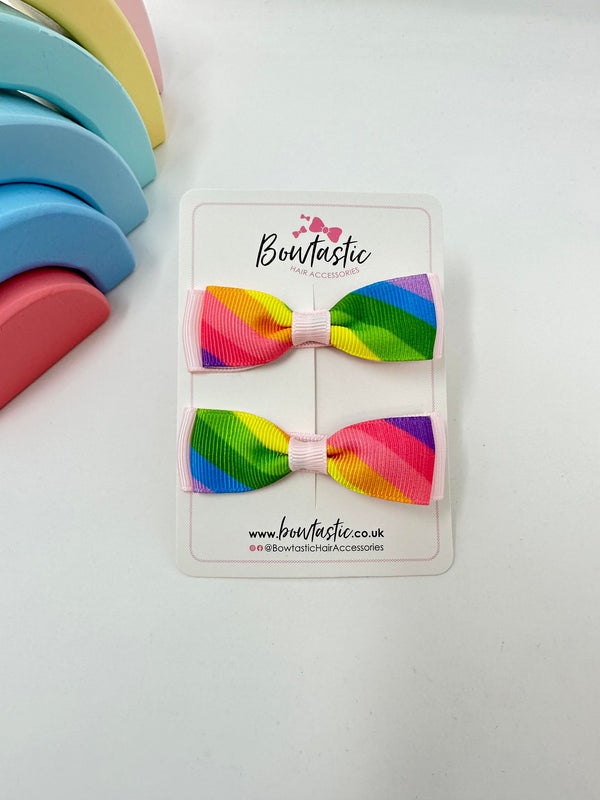 2.75 Inch Bow - Pastel Stripe - 2 Pack