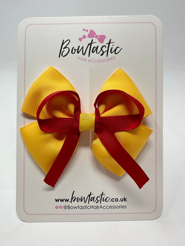 3.5 Inch Flat Bow - Red & Yellow Gold