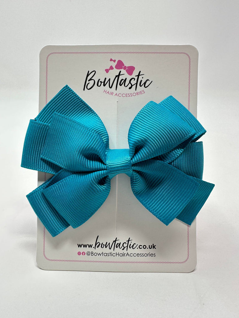 3.25 Inch Flat Double Bow - Tornado Blue