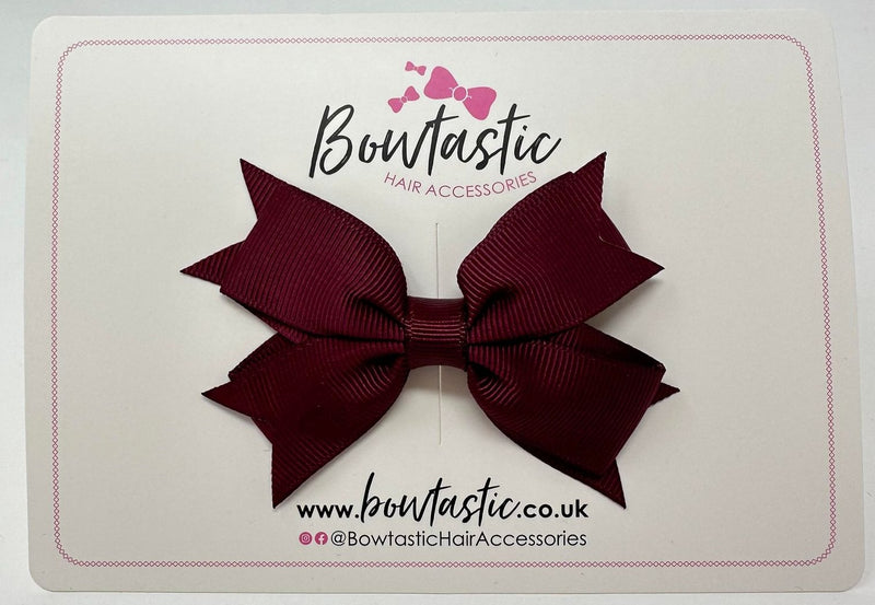 3 Inch Flat 2 Layer Bow - Burgundy