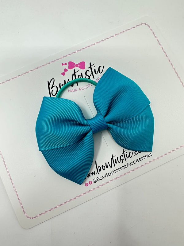 3 Inch Twist Bow Thin Elastic - Tornado Blue