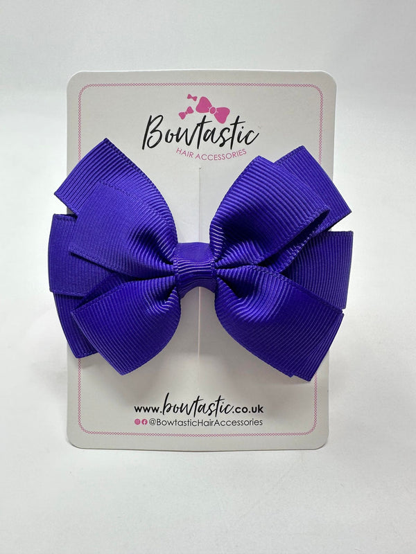 3.25 Inch Flat Double Bow - Regal Purple