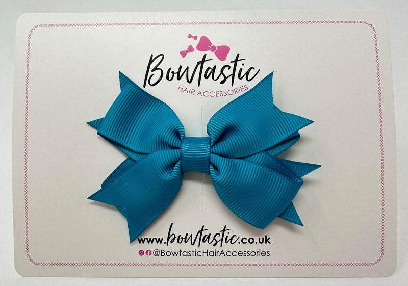 3 Inch Flat 2 Layer Bow - Tornado Blue