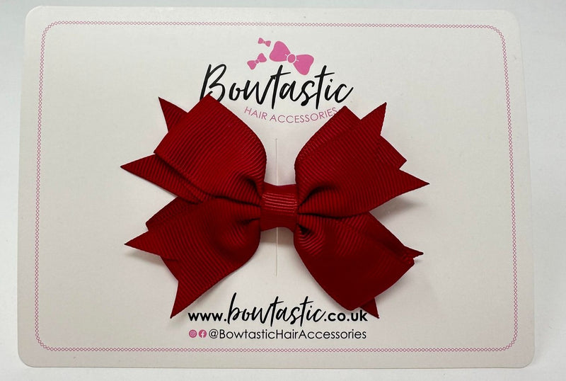 3 Inch Flat 2 Layer Bow - Scarlet Red