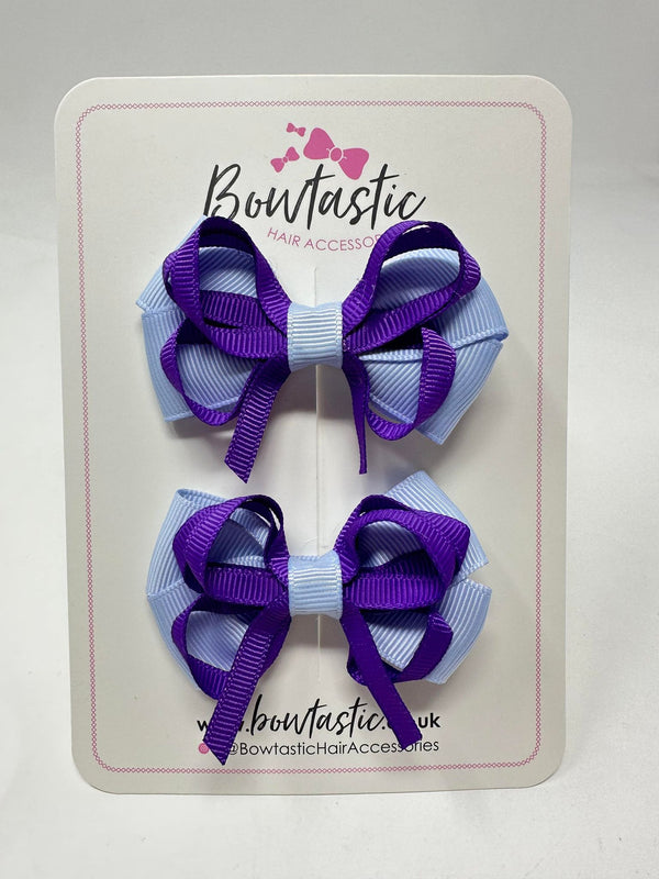 2.5 Inch Bows - Bluebell & Purple - 2 Pack