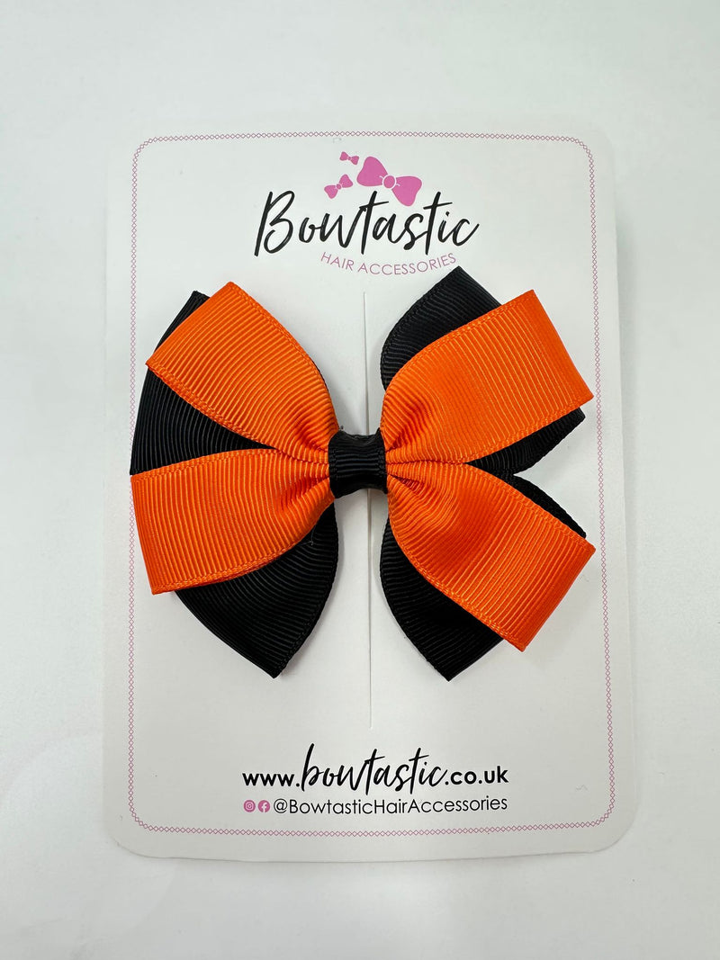 3.5 Inch Butterfly Bow - Orange & Black