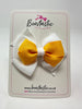 3.75 Inch Layered Bow - Yellow Gold & White