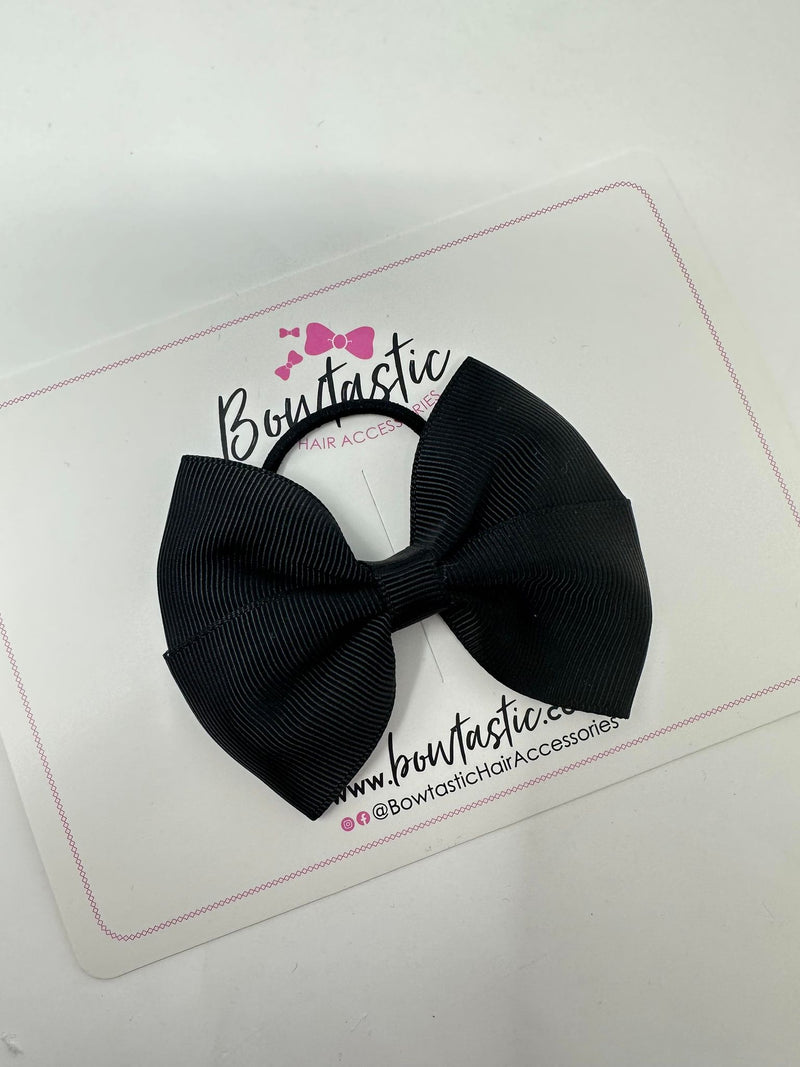 3 Inch Twist Bow Thin Elastic - Black