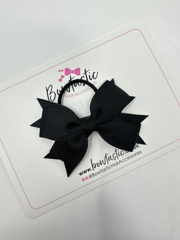 3 Inch 2 Layer Bow Thin Elastic - Black