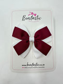 3.5 Inch Butterfly Bow - Wine & White