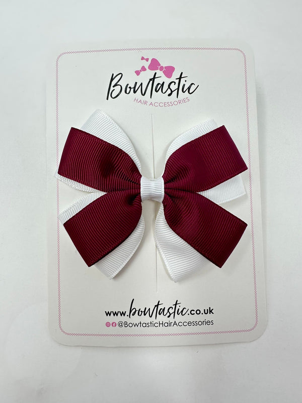 3.5 Inch Butterfly Bow - Wine & White