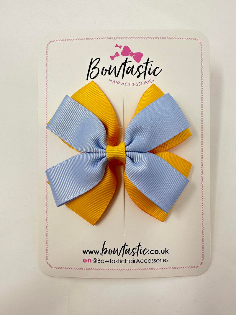 3.5 Inch Butterfly Bow - Yellow Gold & Bluebell