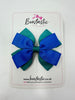 3.5 Inch Butterfly Bow - Royal Blue & Jade Green