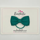 3 Inch Flat Double Bow Thin Elastic - Jade Green