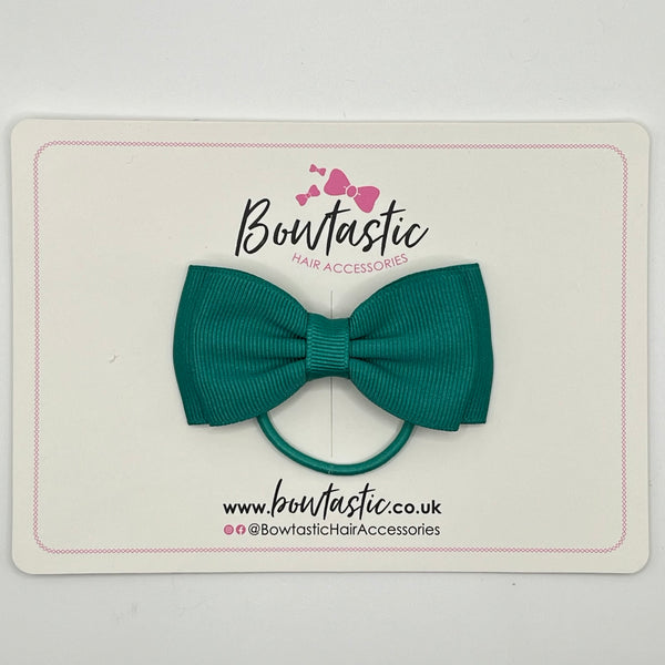 3 Inch Flat Double Bow Thin Elastic - Jade Green