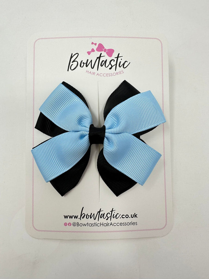 3.5 Inch Butterfly Bow - Blue Topaz & Black