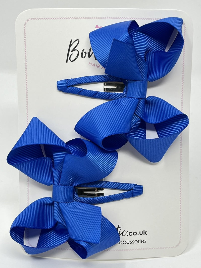 3 Inch Bow Snap Clip - Royal Blue - 2 Pack