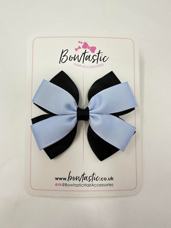 3.5 Inch Butterfly Bow - Bluebell & Black