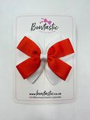 3.5 Inch Butterfly Bow - Orange & White