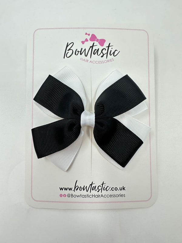 3.5 Inch Butterfly Bow - Black & White