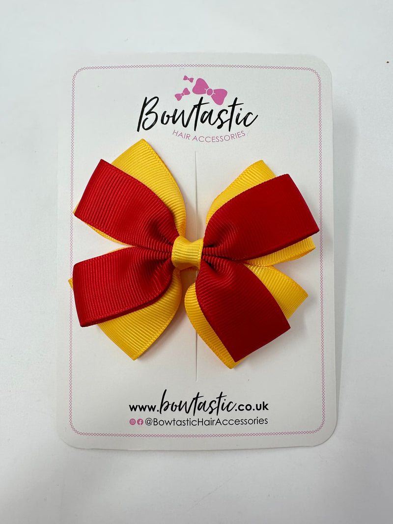 3.5 Inch Butterfly Bow - Red & Yellow Gold