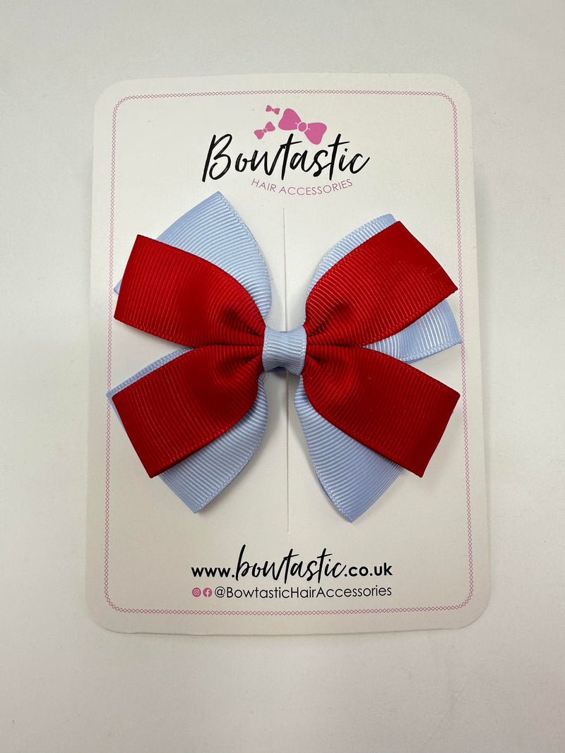 3.5 Inch Butterfly Bow - Red & Bluebell