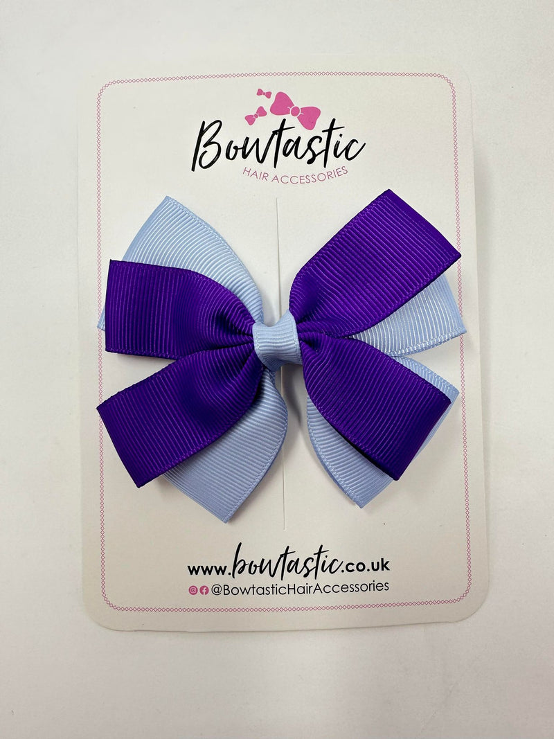 3.5 Inch Butterfly Bow - Purple & Bluebell