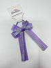 3 Inch Loop Tail Bow Thin Elastic - Lilac Gingham
