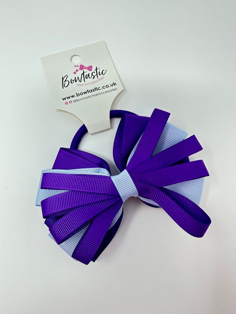 4 Inch Loop Bow Bobble - Purple & Bluebell