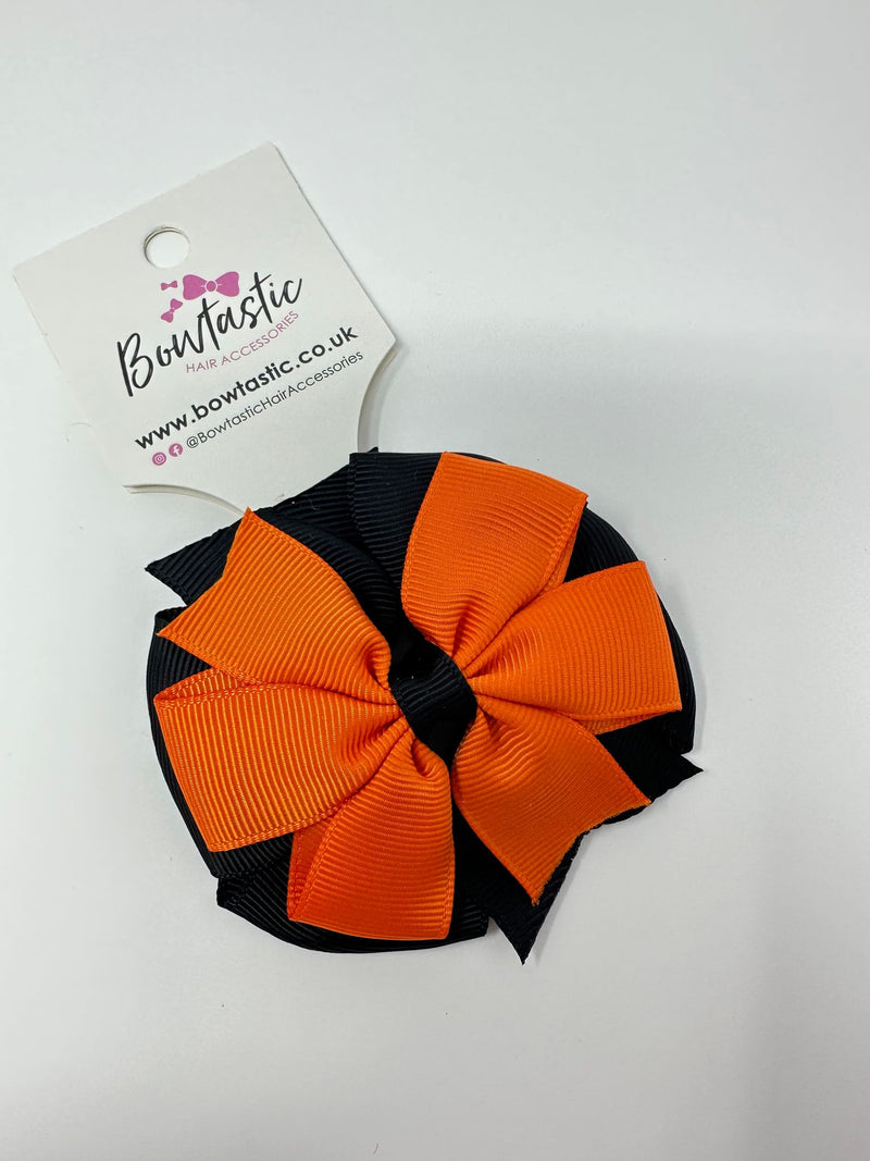 3 Inch Double Pinwheel Thin Elastic - Orange & Black