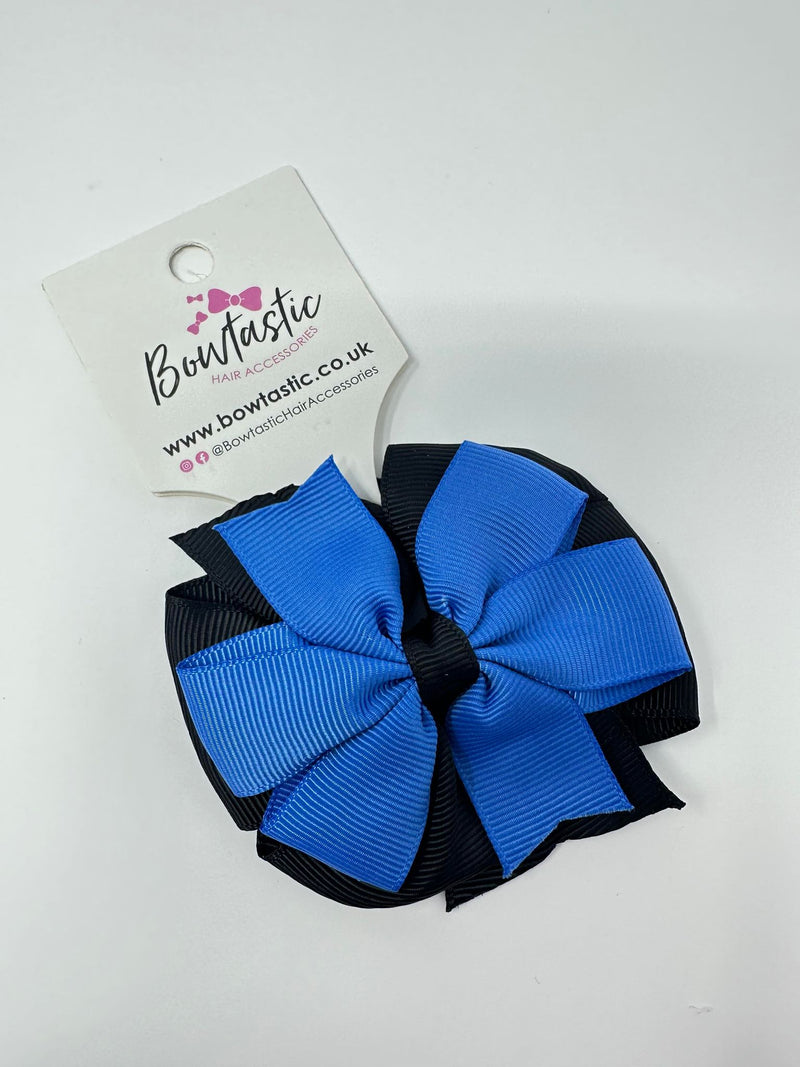 3 Inch Double Pinwheel Thin Elastic - Royal Blue & Black