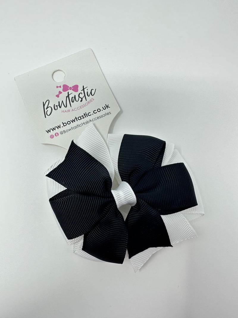 3 Inch Double Pinwheel Thin Elastic - Black & White