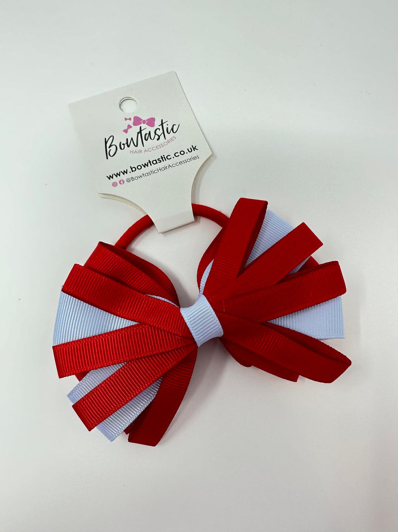 4 Inch Loop Bow Bobble - Red & Bluebell