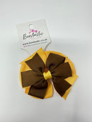 3 Inch Double Pinwheel Thin Elastic - Turftan & Yellow Gold