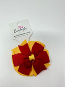 3 Inch Double Pinwheel Thin Elastic - Red & Yellow Gold